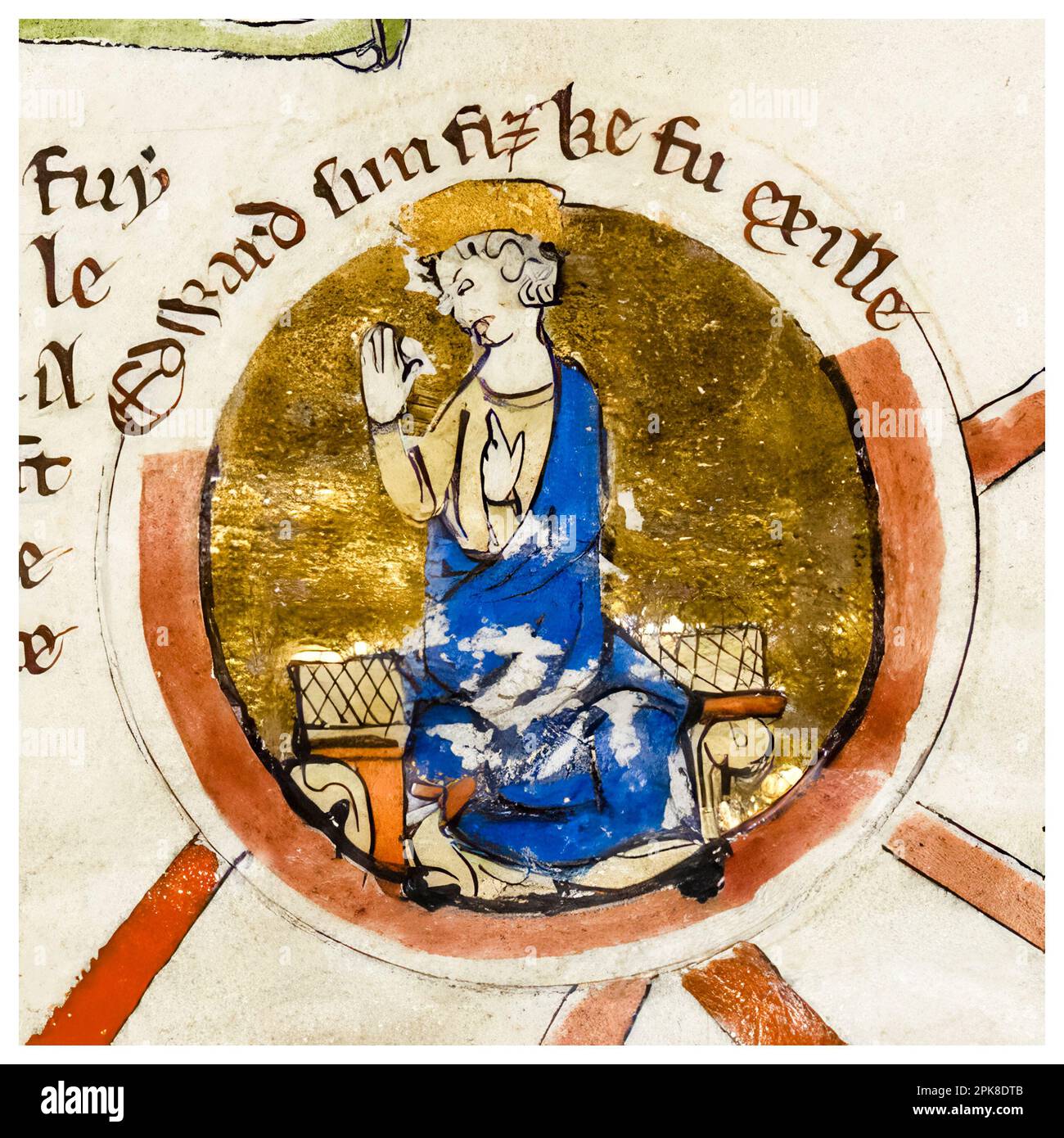Edward der Exil (1016-1057), auch Edward Aetheling genannt, war der Sohn von König Edmund Ironside und Ealdgyth, beleuchtete Manuskript-Porträtmalerei, vor 1399 Stockfoto