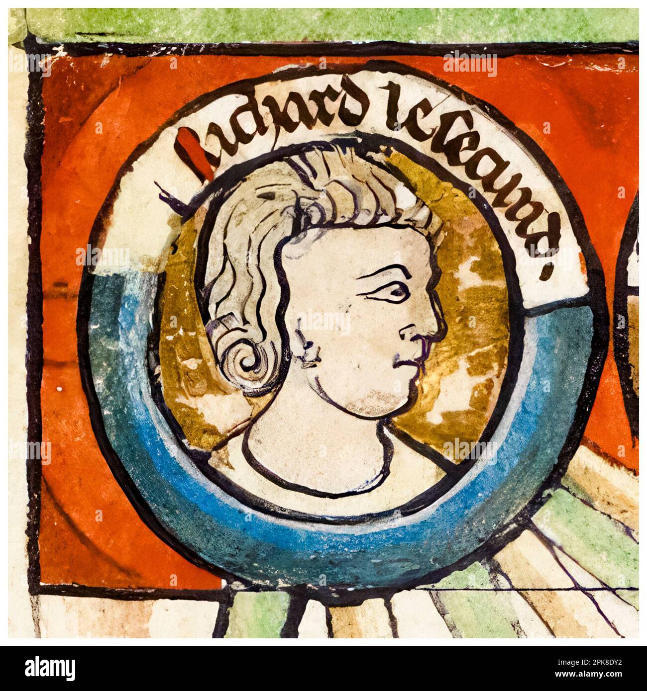 Richard II. Aus der Normandie (starb 1026) nannte Richard der gute war der Herzog der Normandie (996-1026), beleuchtetes Manuskript Porträtbild, vor 1399 Stockfoto