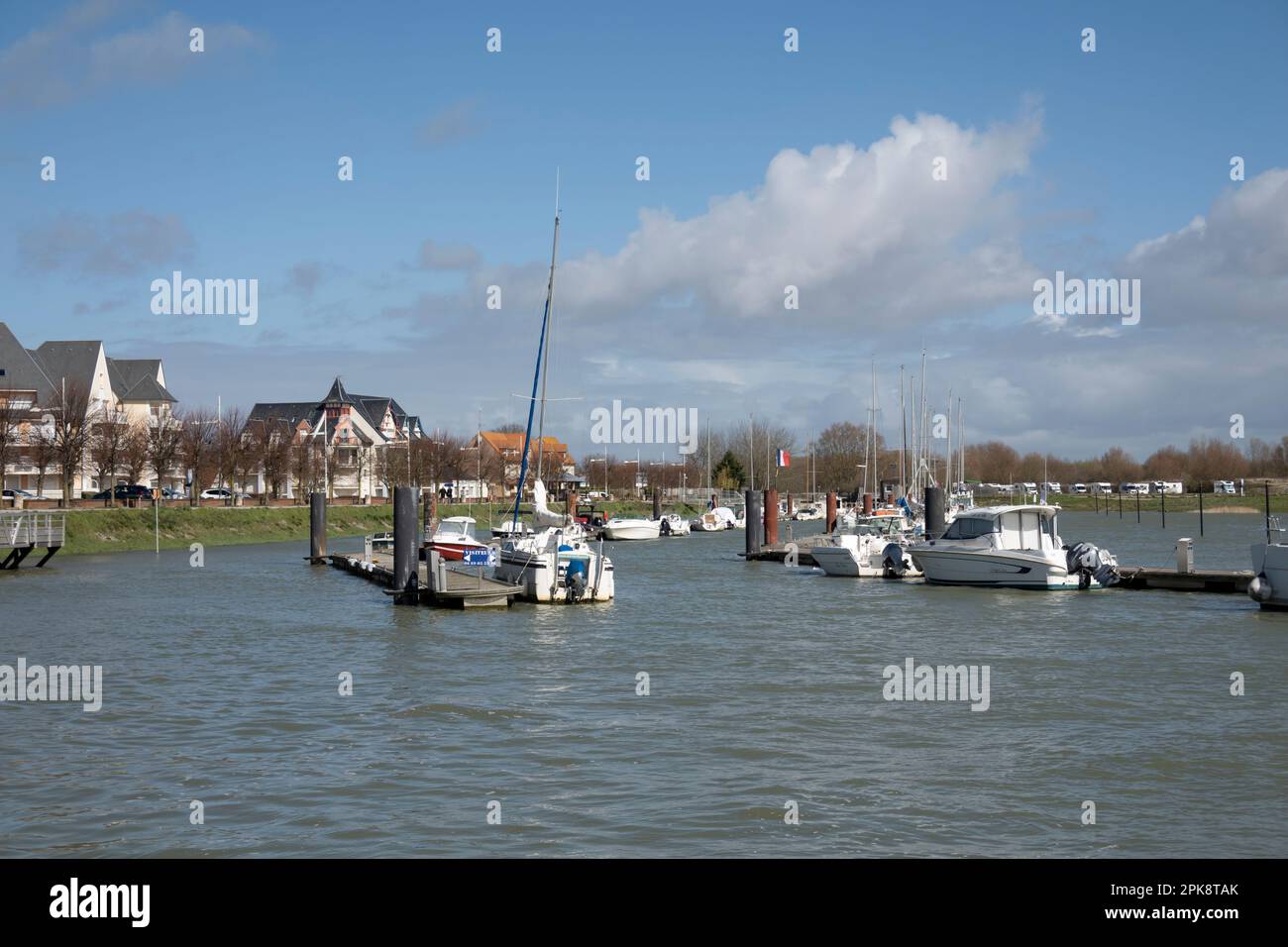 Boote in der Somme Bay, Le Crotoy, Hauts-de-France, Frankreich, Europa Stockfoto