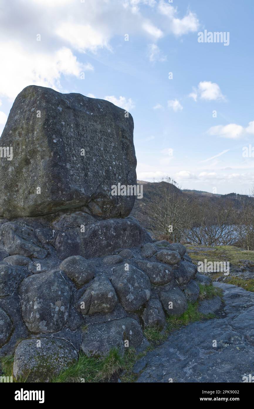 Bruces Stane, Glen Trool, Galloway Forest Park, Dumfries und Galloway, Schottland, Großbritannien Stockfoto