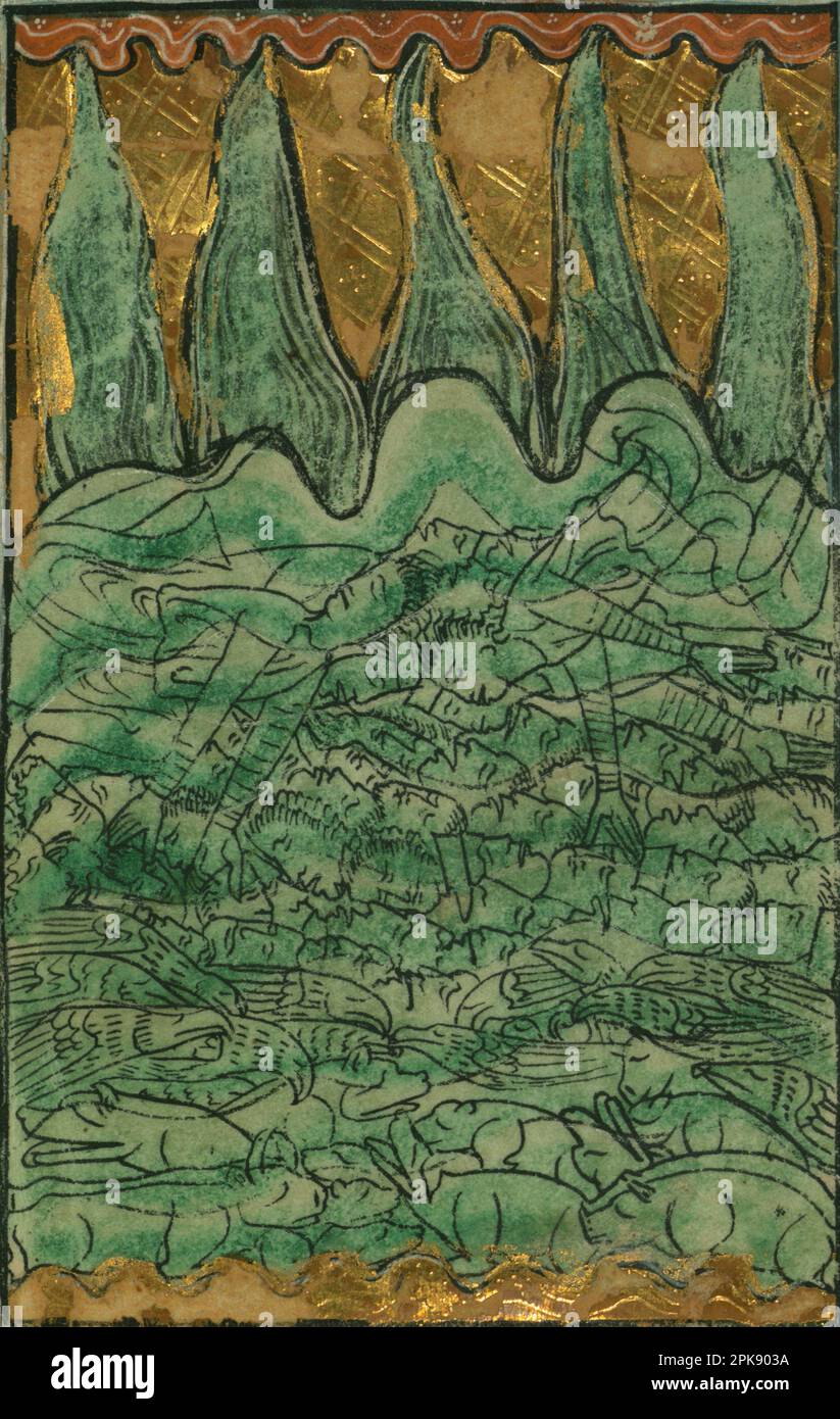 Die Flut von Noah (Genesis 7:11-24) ca. 1250 (Mittelalter) von William de Brailes Stockfoto