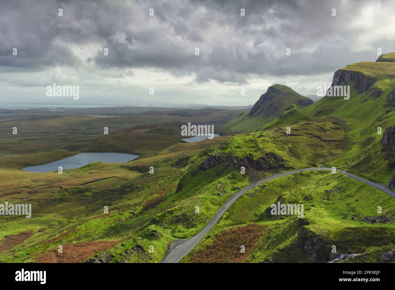 Der Quiraing-Spaziergang auf der Isle Of Skye in Schottland Stockfoto