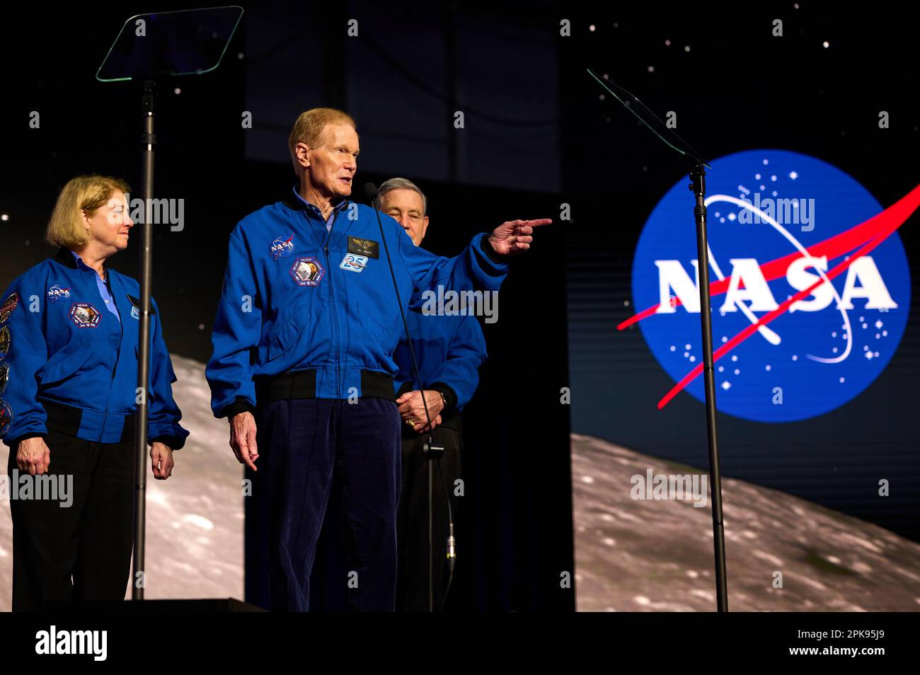 NASA Leadership Team stellt Artemis II Crew am 3. April 2023 in Houston, USA, vor Stockfoto