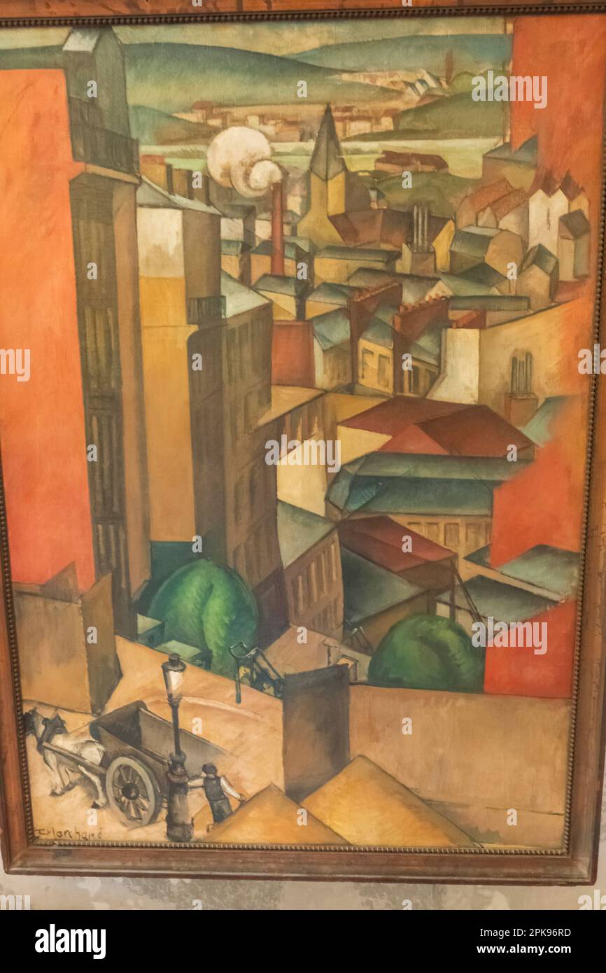 England, East Sussex, Firle, West Firle, Charleston House, Das Haus von Vanessa Bell und Duncan Grant, Gemälde im Wohnzimmer Stockfoto