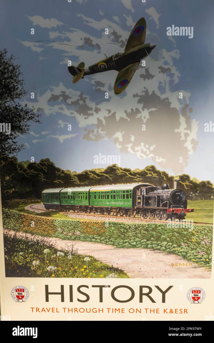 England, Kent, Tenterden, Kent und East Sussex Railway, Vintage Poster Advertising Travel auf der Kent und East Sussex Railway Stockfoto