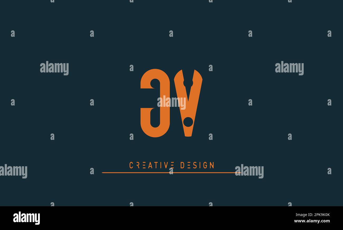 Alphabet Buchstaben Initialen Monogramm Logo JV , VJ Stock Vektor