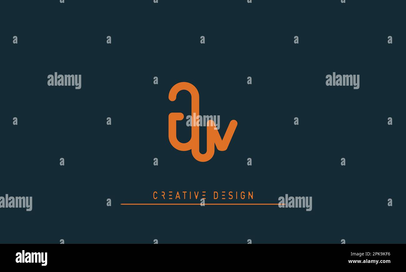 Alphabet Buchstaben Initialen Monogramm Logo JV , VJ Stock Vektor