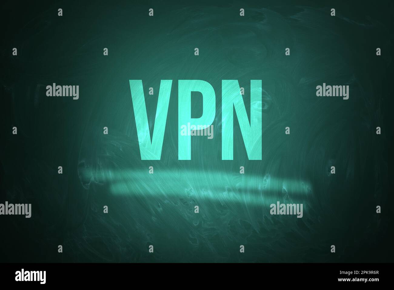 Akronym VPN auf grünem Schwarzen Brett. Sichere Netzwerkverbindung Stockfoto