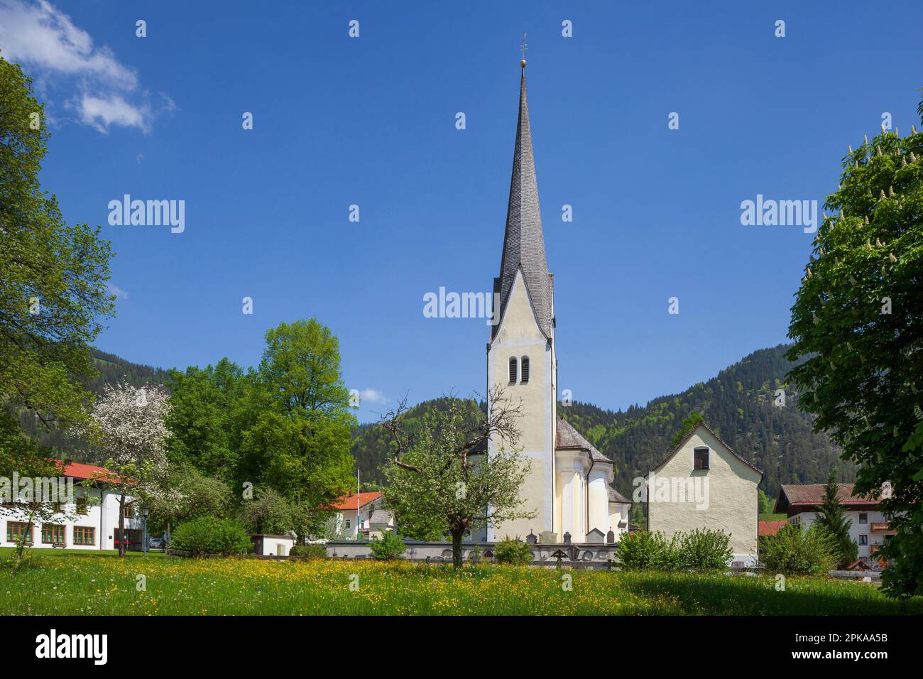 St. Margareth Parish Church, Bayrischzell, Oberbayern, Bayern, Deutschland, Europa Stockfoto