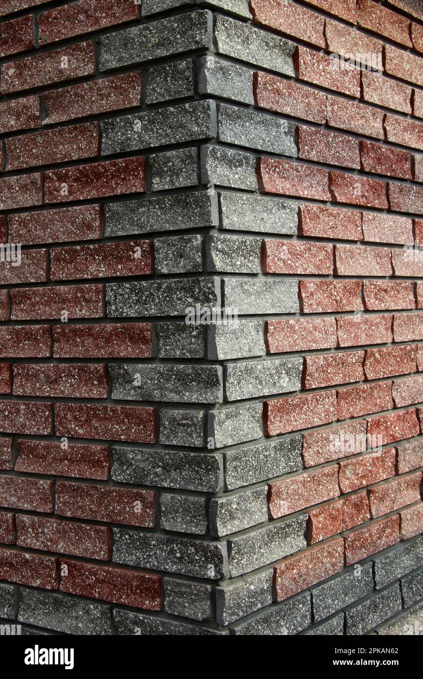 Ein Teil dekorativen Mauerwerks einer Ziegelwand Stockfoto