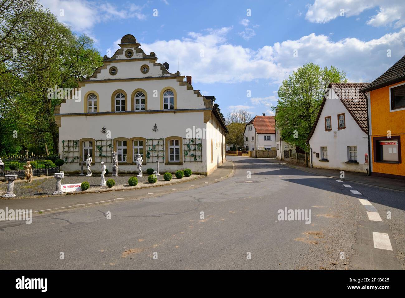 Burg in Ditterswind, Gemeinde Teil des Marktes Maroldsweisach, Bezirk Haßfurt, Niederfrankreich, Franken, Bayern, Deutschland Stockfoto