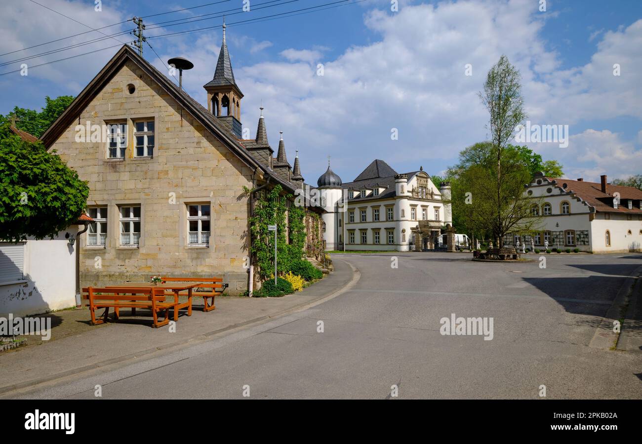 Burg in Ditterswind, Gemeinde Teil des Marktes Maroldsweisach, Bezirk Haßfurt, Niederfrankreich, Franken, Bayern, Deutschland Stockfoto