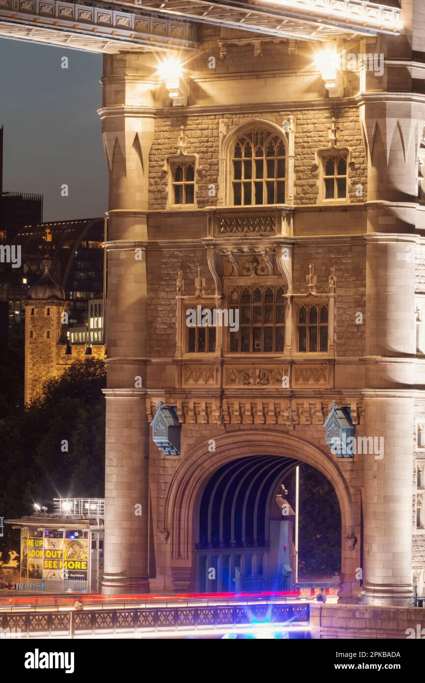 England, London, Nahaufnahme der Tower Bridge Stockfoto
