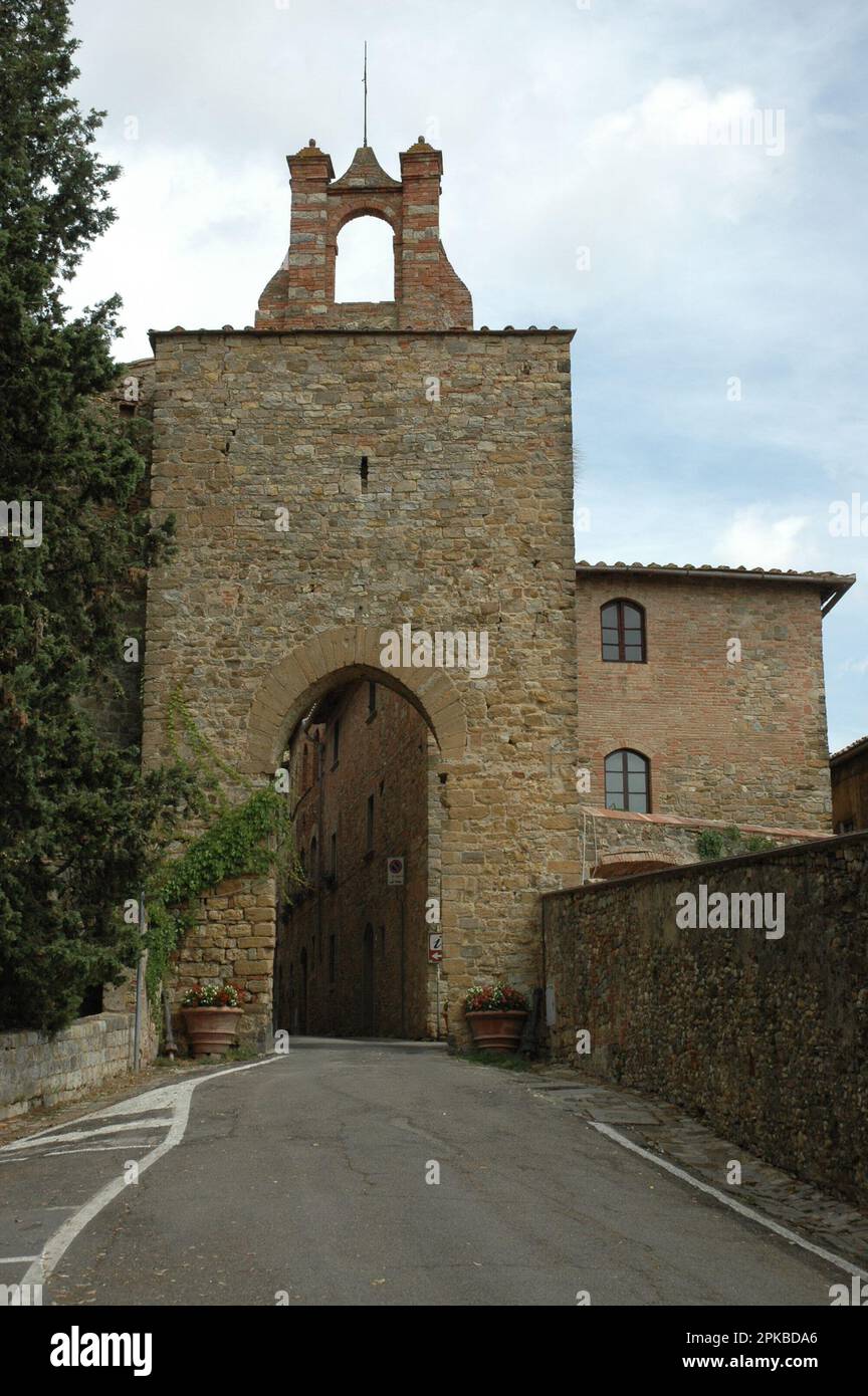 Porta di ingresso medievale di Colle Val D'Elsa Firenze Stockfoto