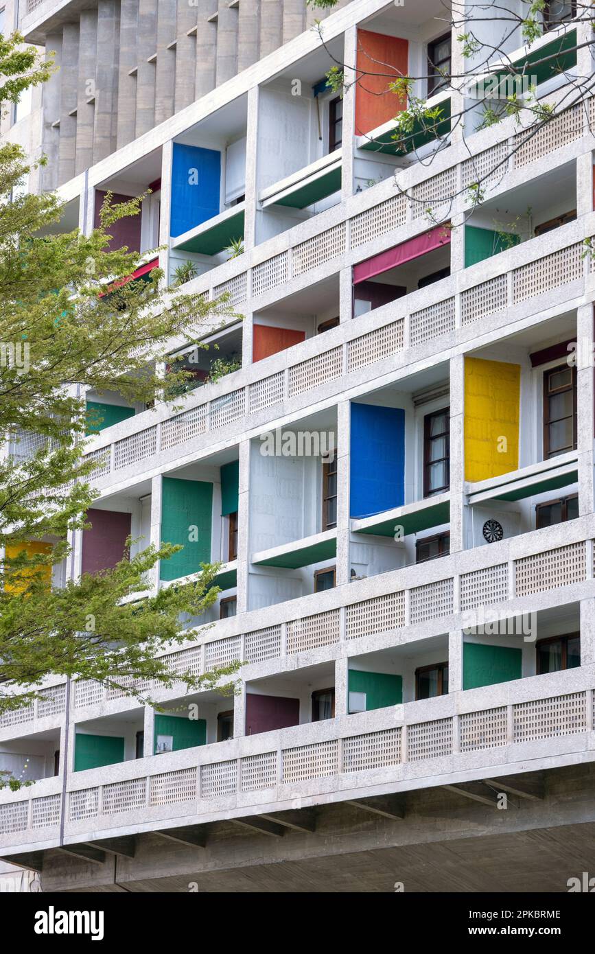 Unité d'habitation, La Cité Radieuse, Marseille, Frankreich Stockfoto
