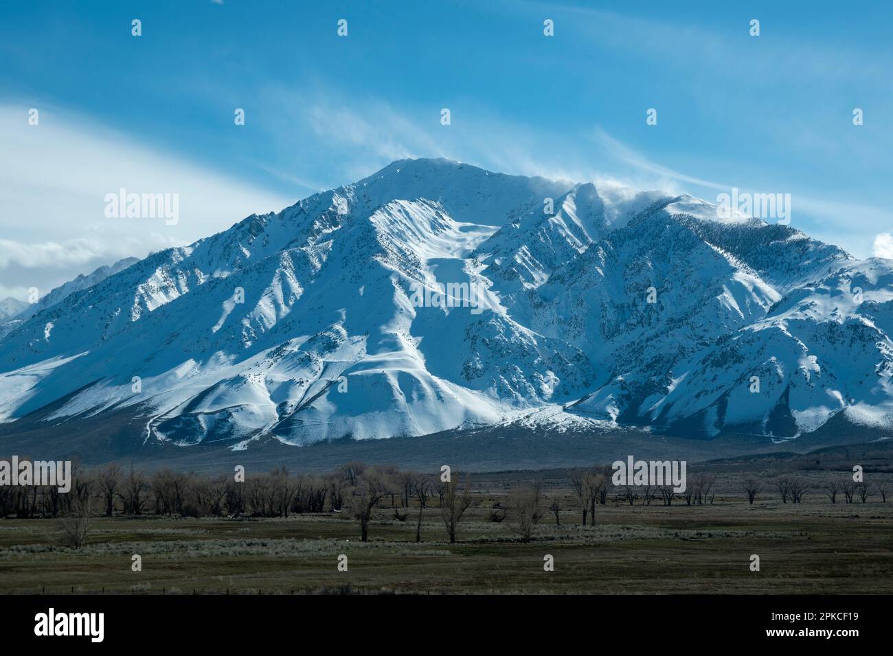 Die Aussicht auf Owens Valley und die östliche Sierra von Sherwin Grade 