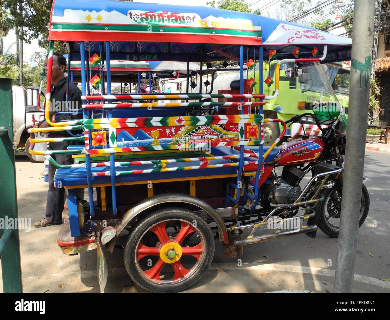 Tuk Tuk, lokales Taxi, Vientiane, Provinz Vientiane, Laos Stockfoto