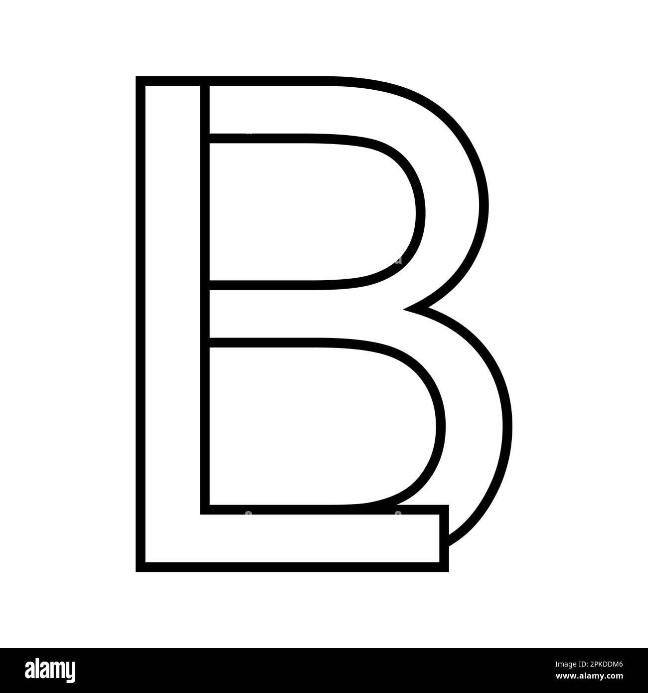 Logo-Schild lb bl, Symbol mit doppelten Buchstaben Logo b l Stock Vektor