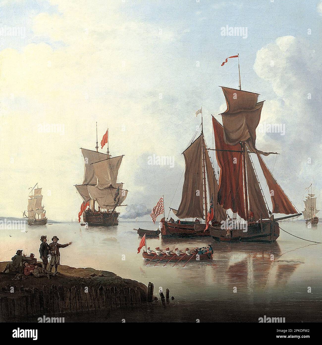 Die Landung des Matrosenprinzen auf Spithead 1765 von Francis Swaine Stockfoto