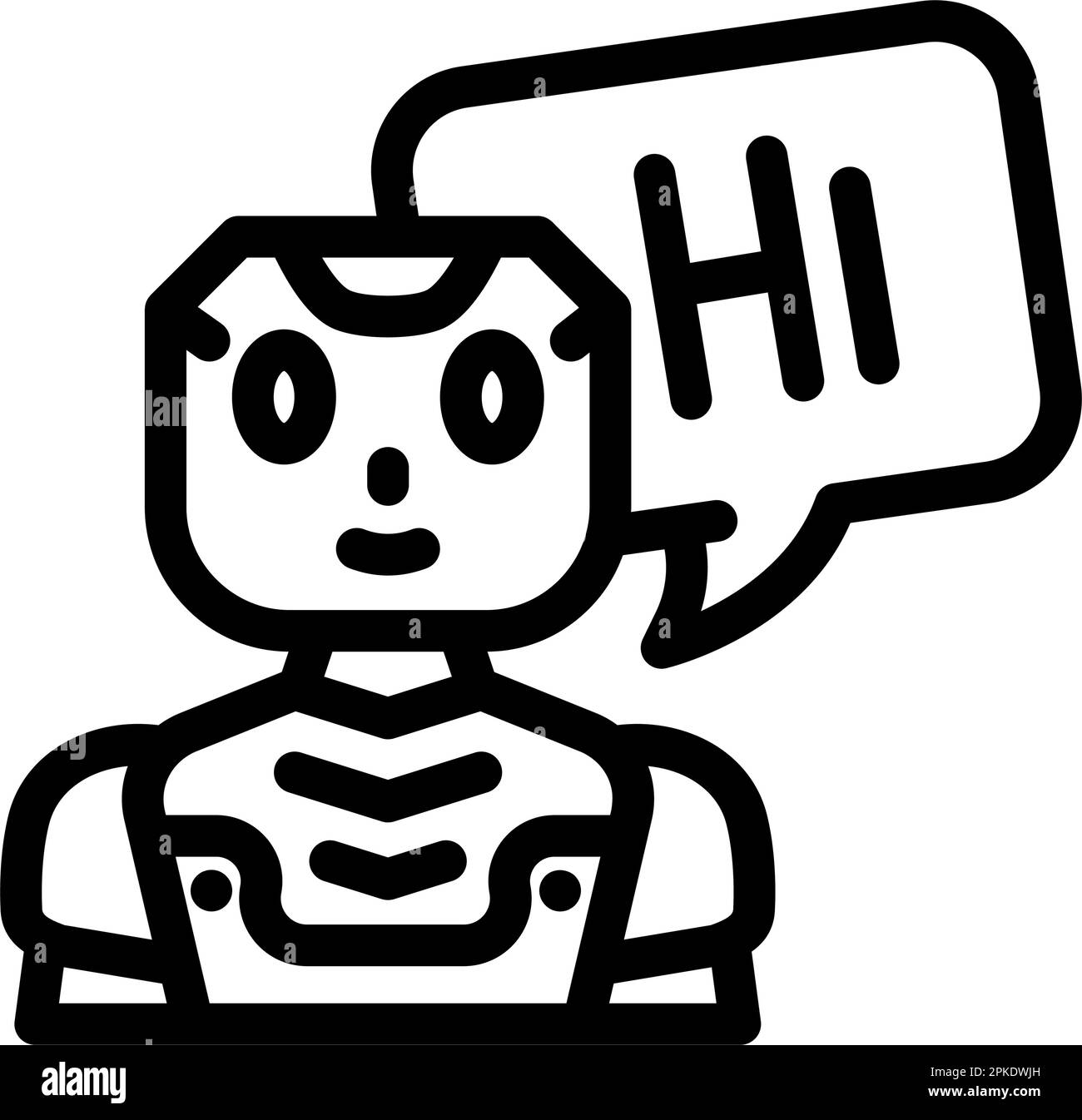 Vektordarstellung des Roboterliniensymbols für den Assistenten-Chat Stock Vektor