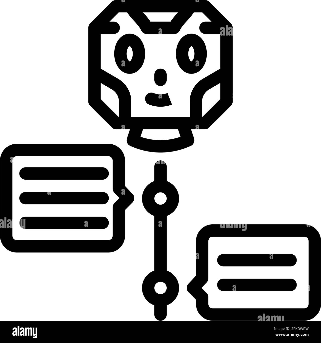 Vektordarstellung des bot-Liniensymbols für den Dialog-Chat Stock Vektor
