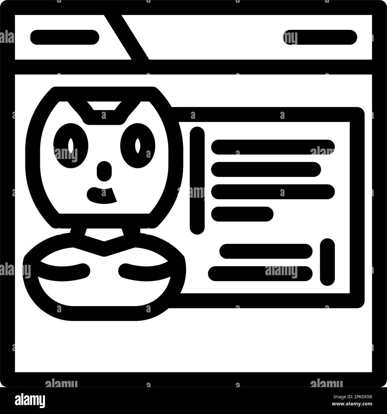 Vektordarstellung des bot-Liniensymbols für Web-Chat Stock Vektor