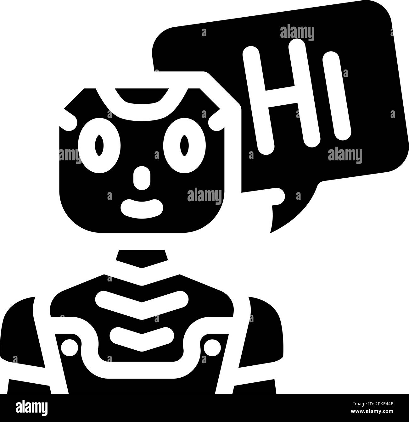 Vektordarstellung des bot-Glyphensymbols für Assistenten-Chats Stock Vektor