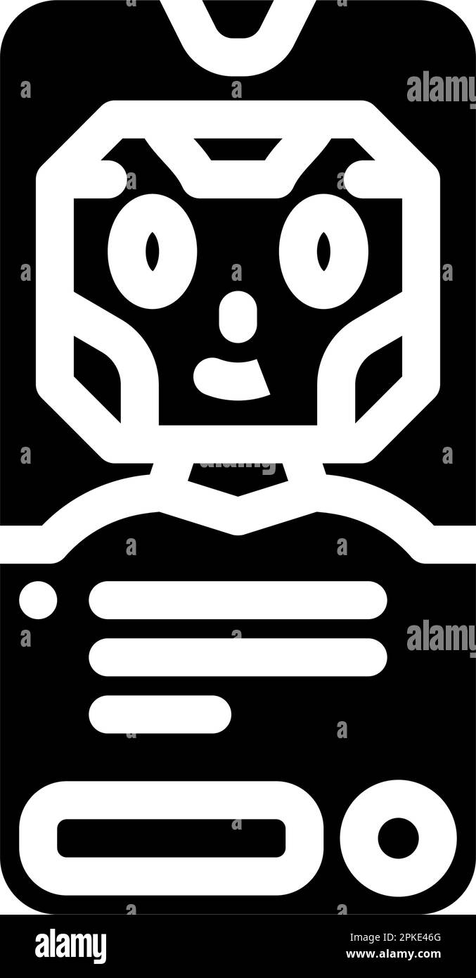 Vektordarstellung des bot-Glyphensymbols für Nachrichten-Chat Stock Vektor