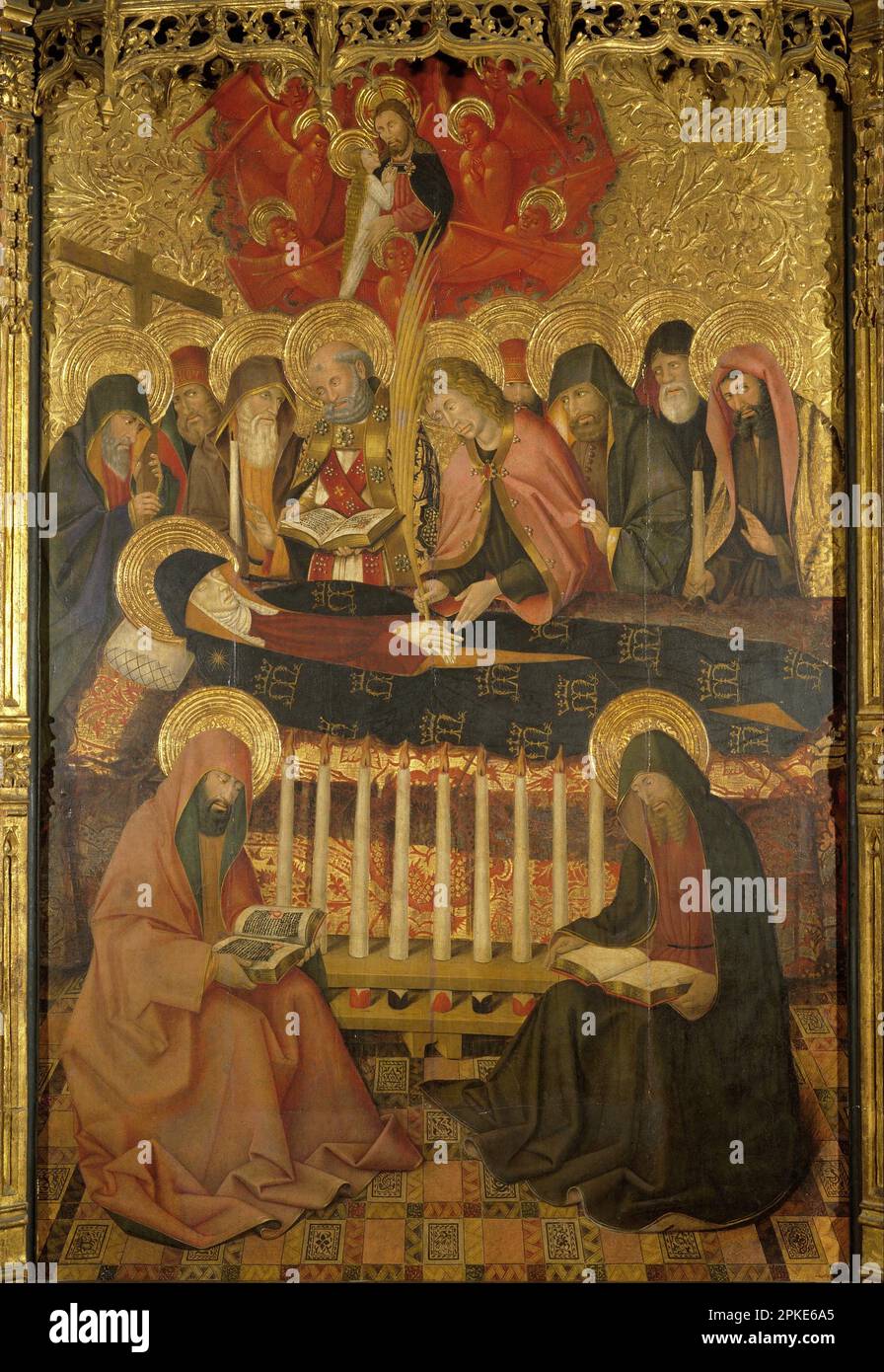 Dormition der Jungfrau um 1460-1465 von Pedro Garcia de Benabarre Stockfoto