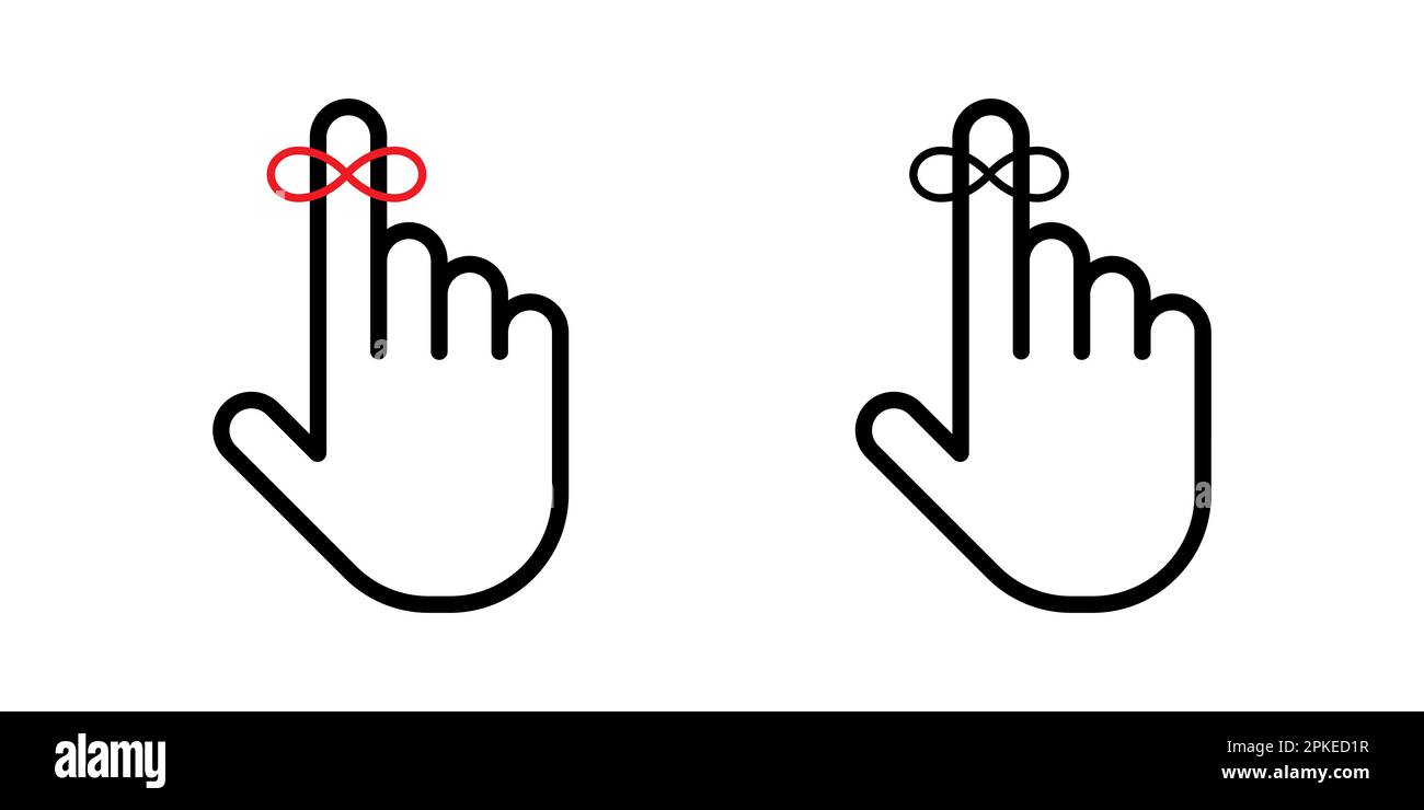 Symbolsatz für Erinnerungsstreifen auf Hand Stock Vektor