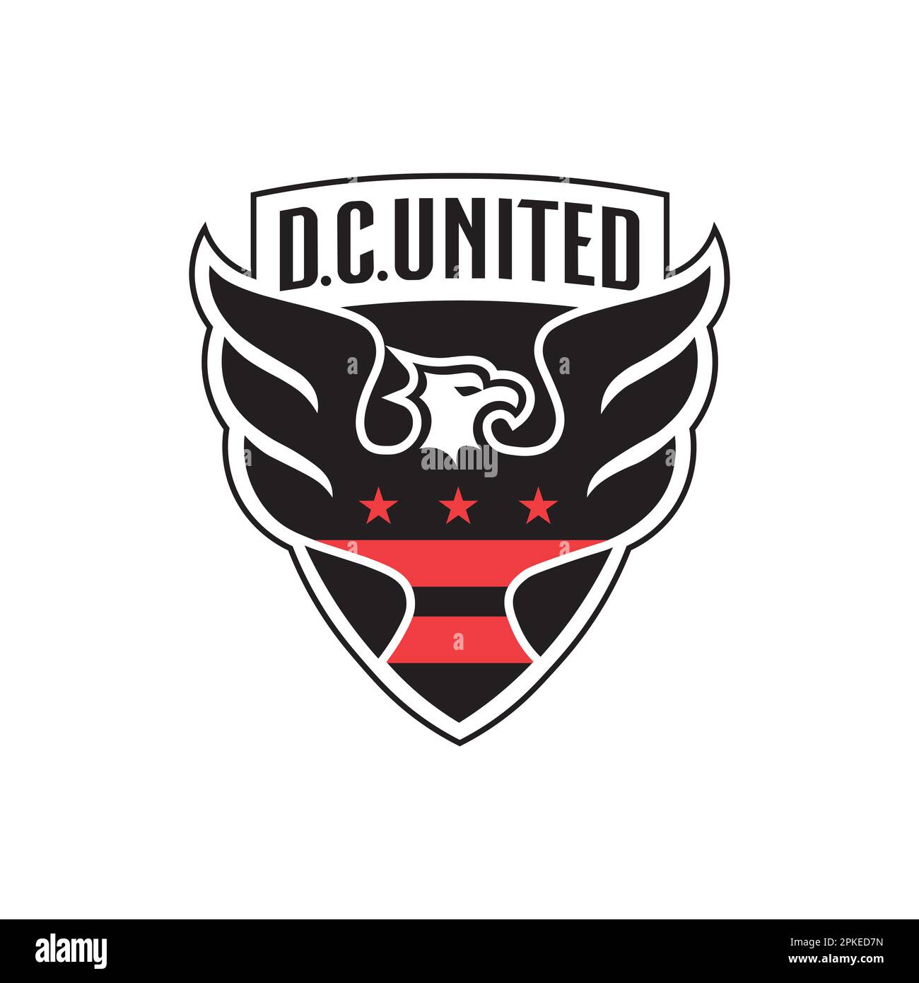 Vinnitsa, Ukraine - 10. Januar 2023: American Football Football MLS DC United Team-Logo Stock Vektor