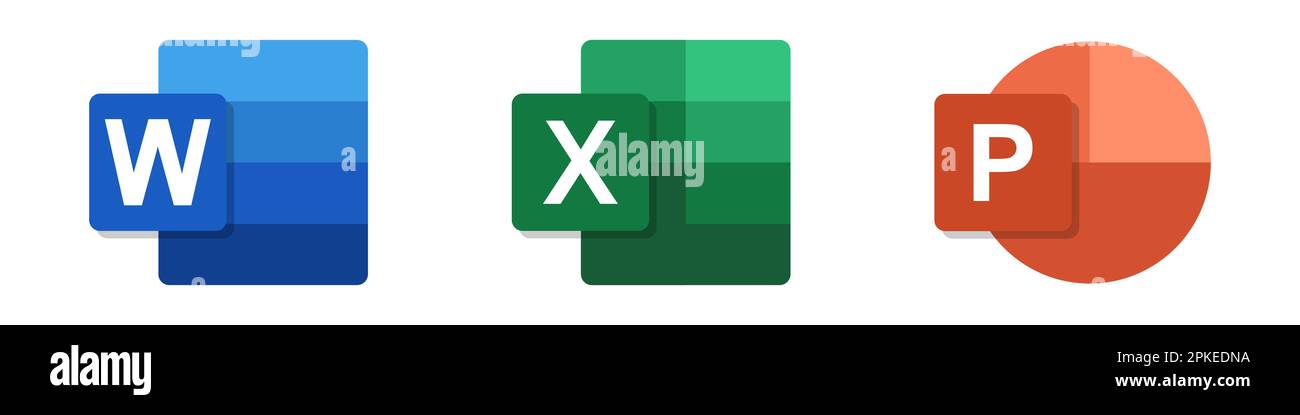 Vinnitsa, Ukraine - 12. Januar 2023: Microsoft Office-Programme-Logo-Set Stock Vektor