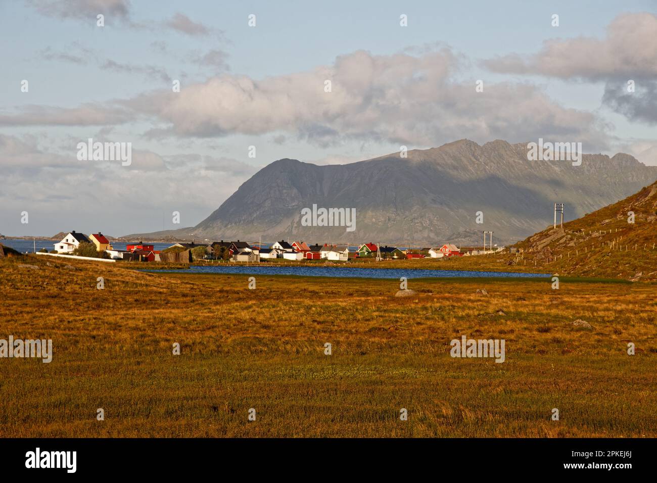Die Stadt Eggum, die Insel Vestvågøya, die Lofoten, Norwegen Stockfoto