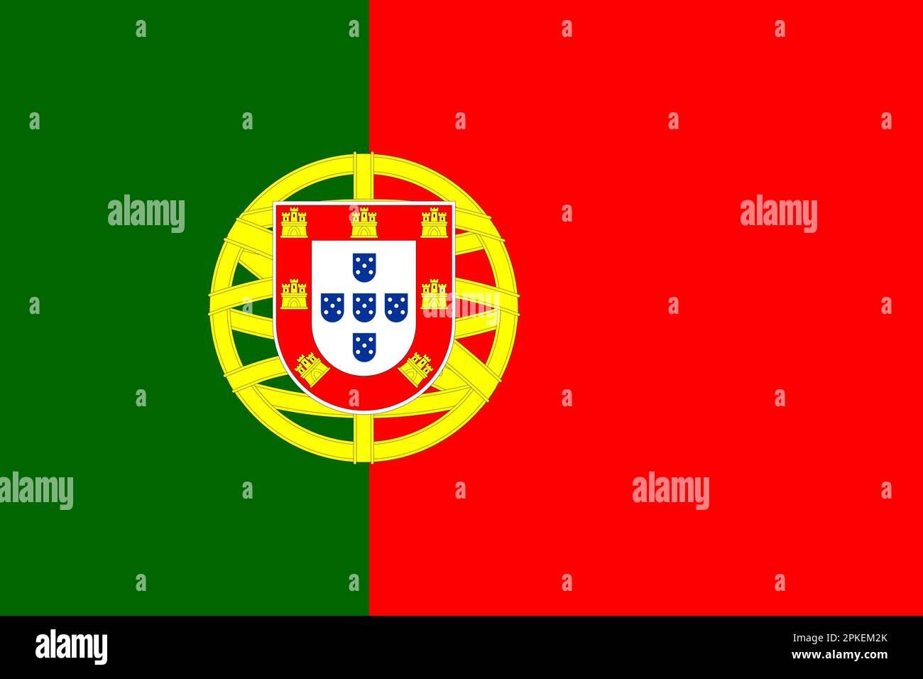 Offizieller Hintergrund der portugiesischen Flagge Stock Vektor