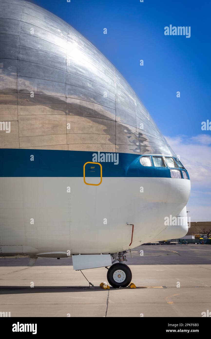 Aero Spacelines Super Guppy der NASA auf der Rollbahn in El Paso, Texas. Stockfoto