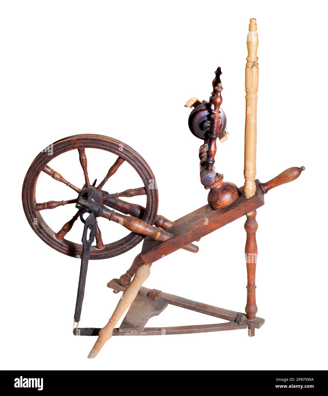 Altes Spinnrad Stockfoto