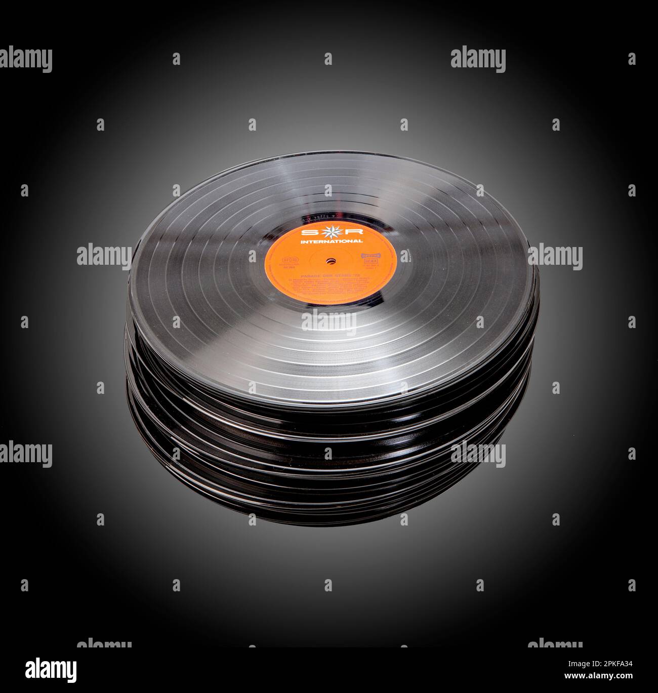 Alte Vinyl-Schallplatten Stockfoto