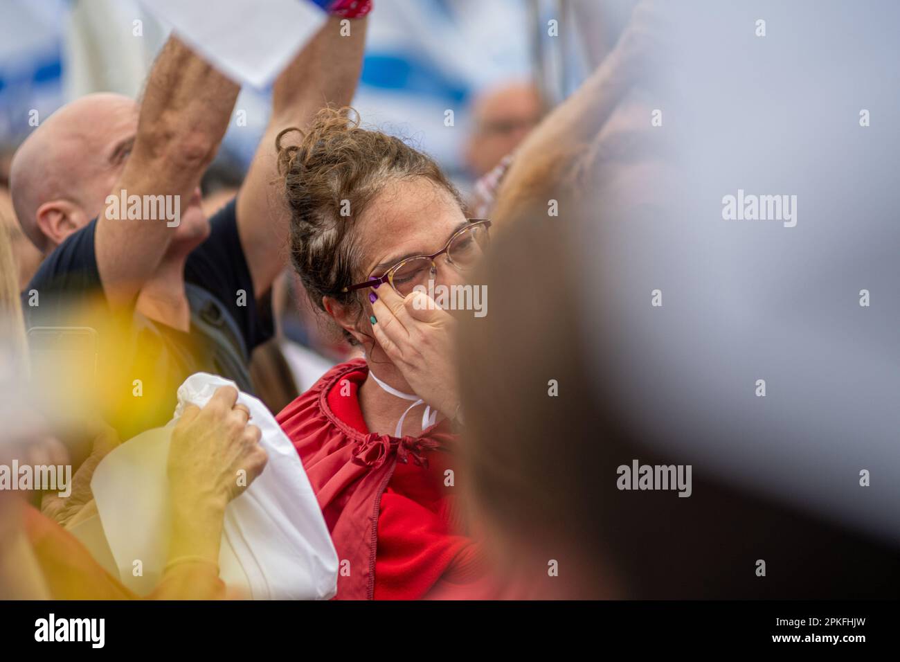 Zivile Proteste in der Stadt Rehovot Israel gegen den geplanten Wechsel der israelischen Regierung zum Obersten Gerichtshof Stockfoto