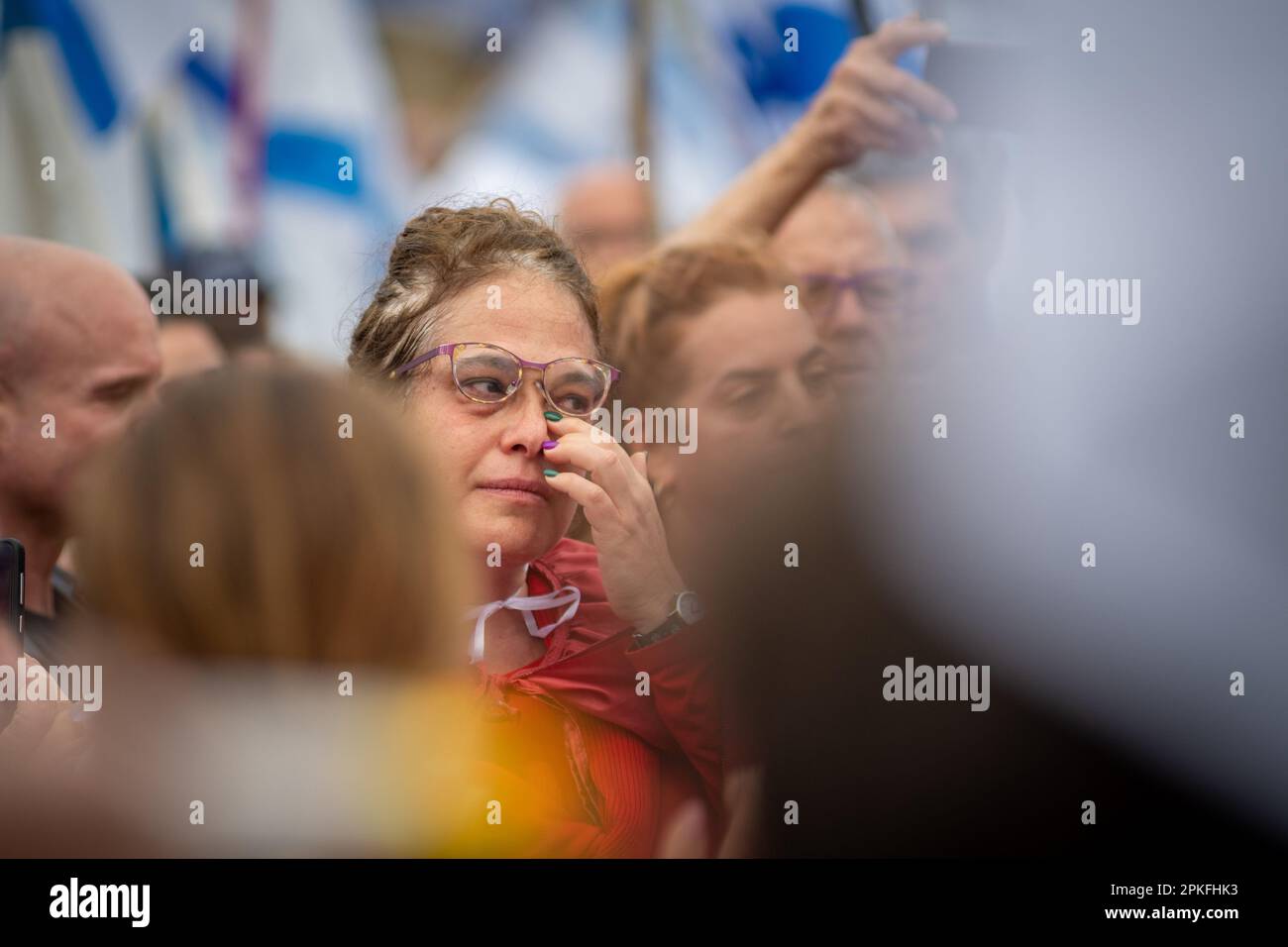 Zivile Proteste in der Stadt Rehovot Israel gegen den geplanten Wechsel der israelischen Regierung zum Obersten Gerichtshof Stockfoto