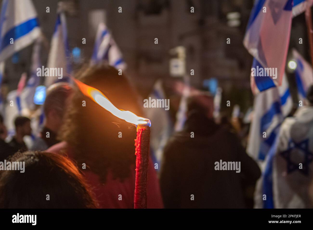 Zivile Proteste in der Stadt Rehovot Israel gegen den geplanten Wechsel der israelischen Regierung zum Obersten Gerichtshof Stockfoto