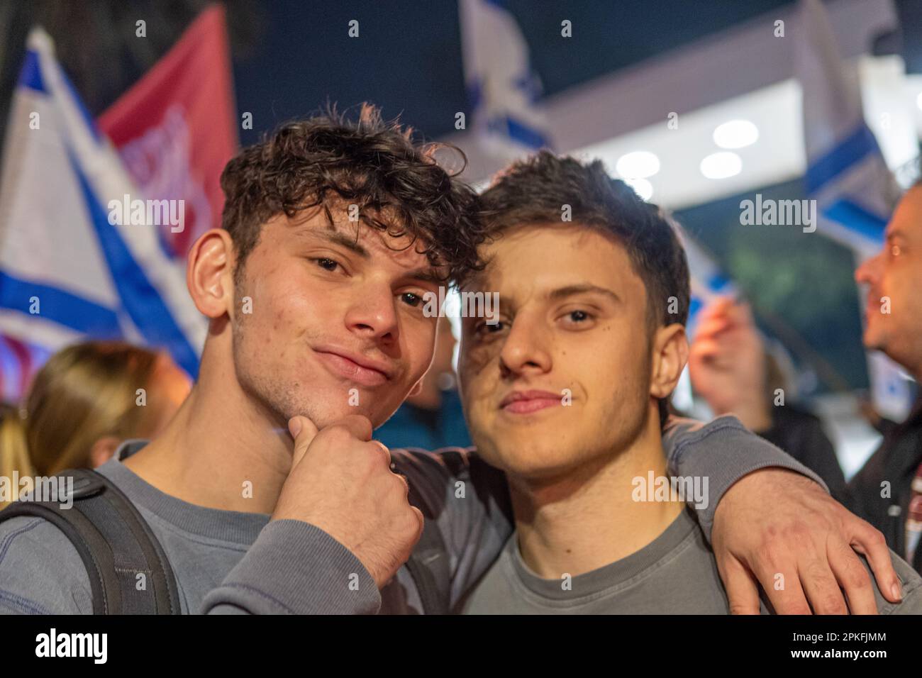 Zivile Proteste in der Stadt Rehovot Israel gegen den geplanten Wechsel der israelischen Regierung zum Obersten Gerichtshof Stockfoto