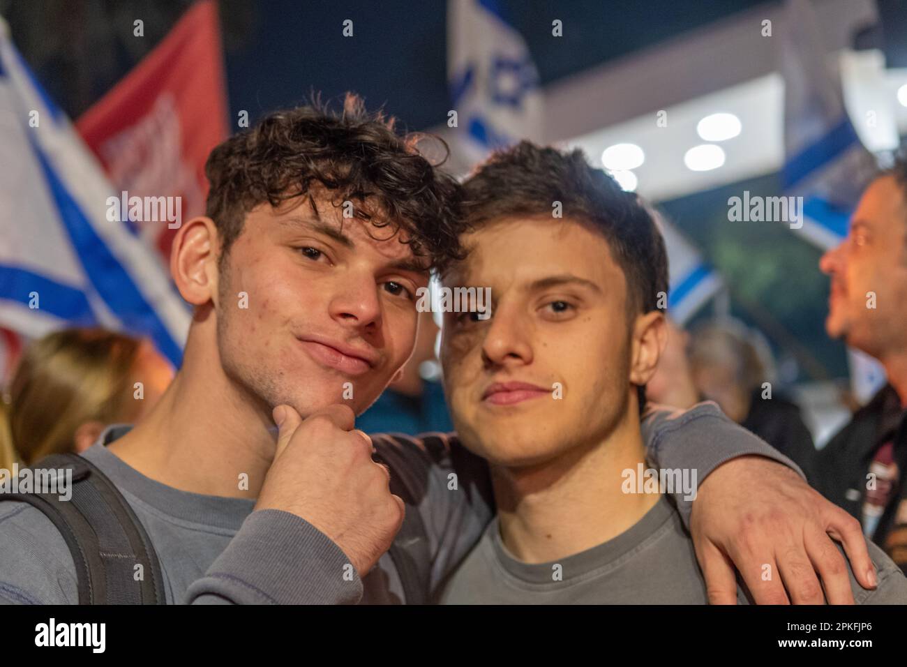 Zivile Proteste in der Stadt Rehovot Israel gegen den geplanten Wechsel der israelischen Regierung zum Obersten Gerichtshof Stockfoto