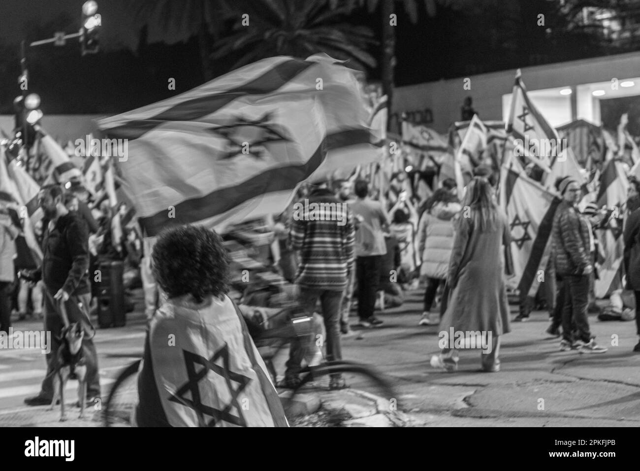 Zivile Proteste in der Stadt Rehovot Israel gegen den geplanten Wechsel der israelischen Regierung zum Obersten Gerichtshof Stockfoto