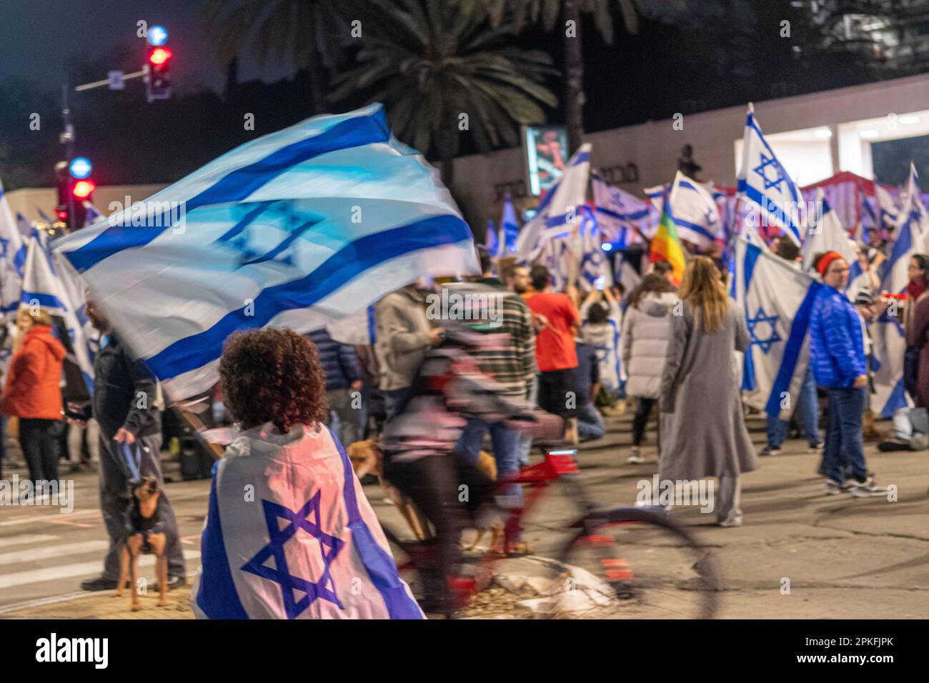 Zivile Proteste in der Stadt Rehovot Israel gegen den geplanten Wechsel der israelischen Regierung zum Obersten Gerichtshof Stockfoto