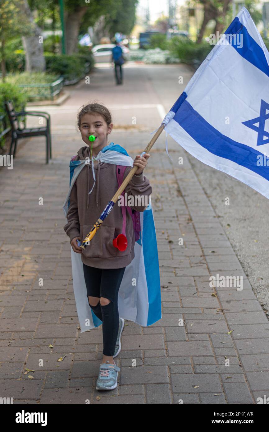 Zivile Proteste in der Stadt Rehovot Israel gegen den geplanten Wechsel der israelischen Regierung zum Obersten Gerichtshof Stockfoto