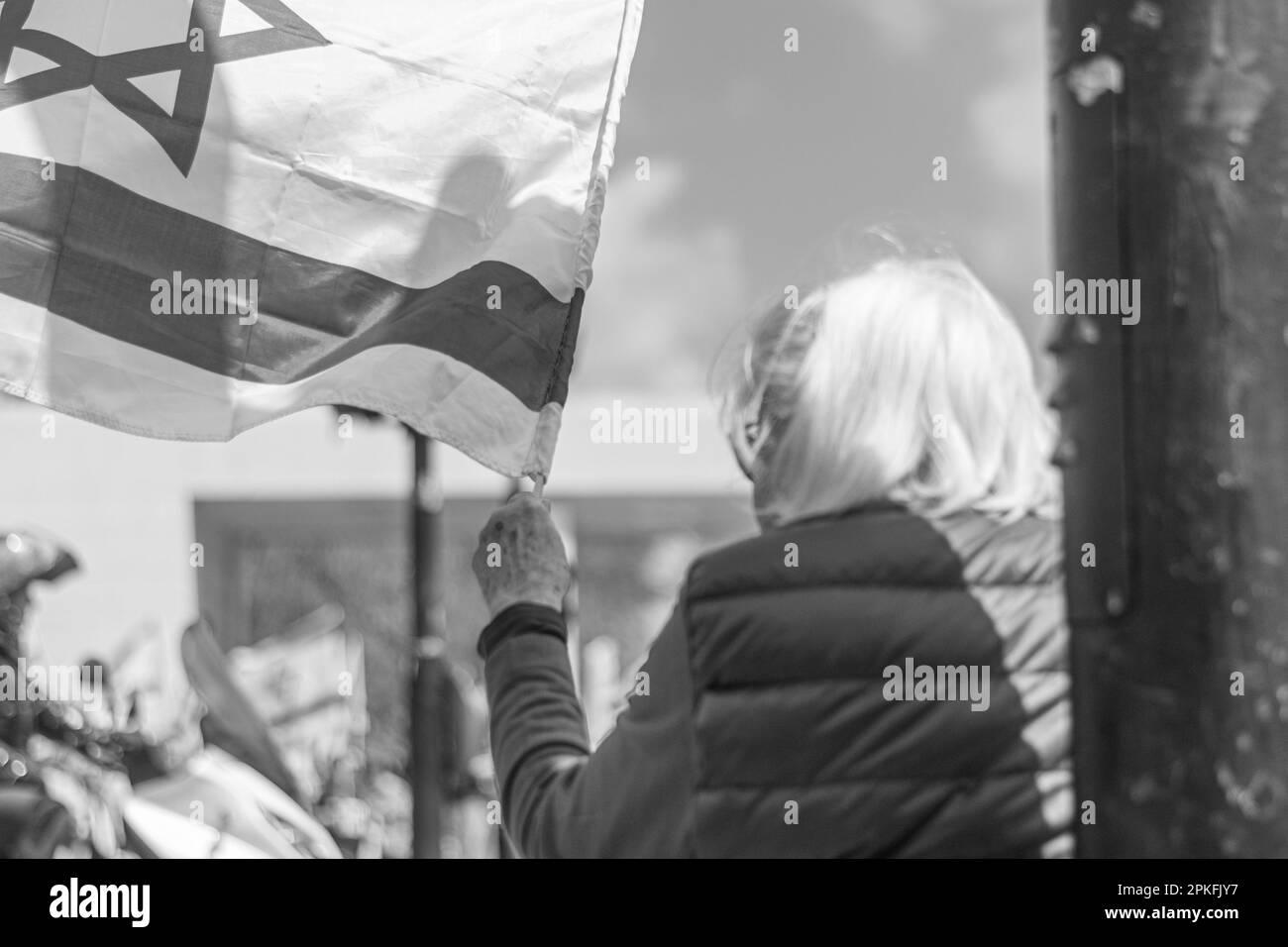 Zivile Proteste in der Stadt Rehovot Israel gegen den geplanten Wechsel der israelischen Regierung zum Obersten Gerichtshof Stockfoto