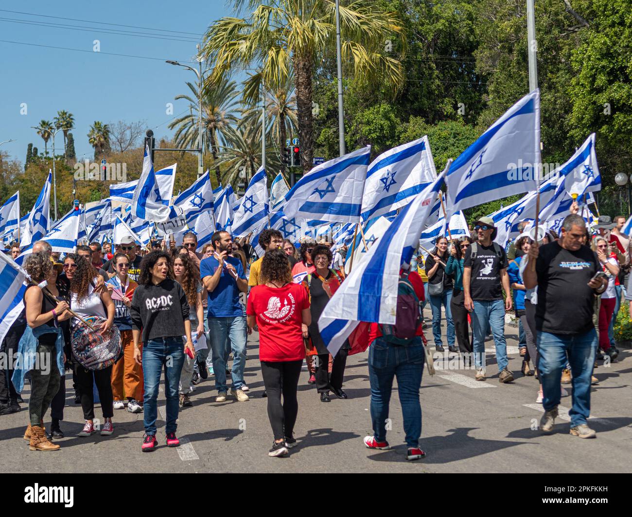 Zivile Proteste in der Stadt Rehovot Israel gegen den geplanten Wechsel der israelischen Regierung zum Obersten Gerichtshof Stockfoto