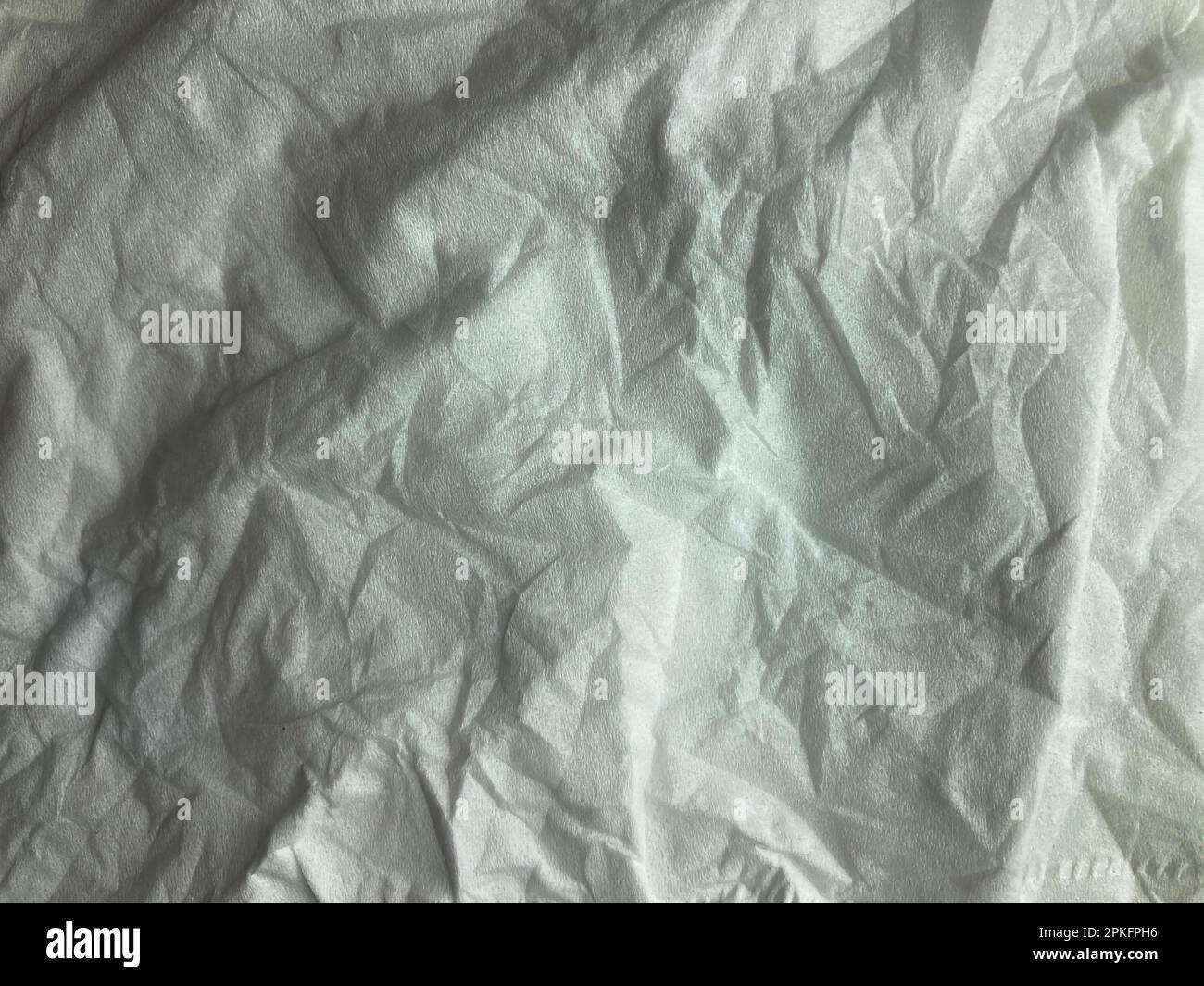 Zerknitterte Papierstruktur, Papierhintergrund Stockfoto