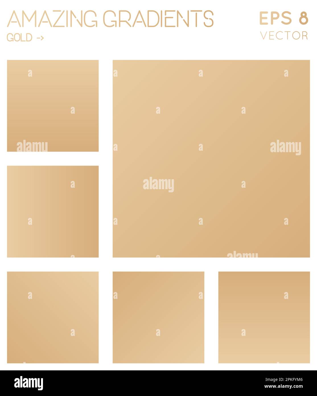 Farbenfrohe Farbverläufe in goldenen Farbtönen. Bewundernswerter Gradientenhintergrund, emotionale Vektordarstellung. Stock Vektor