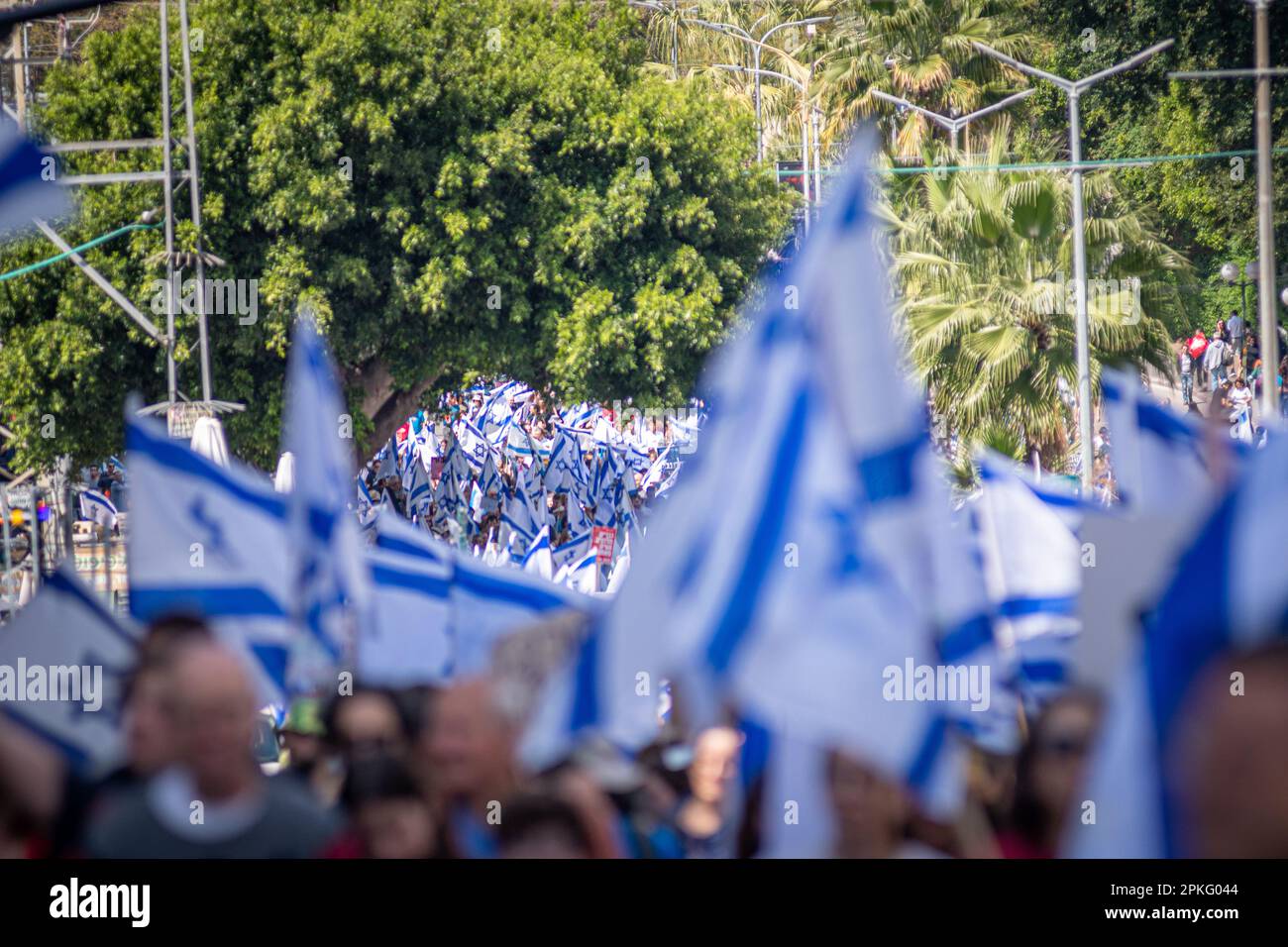 Zivile Proteste in der Stadt Rehovot Israel gegen den geplanten Wechsel der israelischen Regierung zum Obersten Gerichtshof Stockfoto